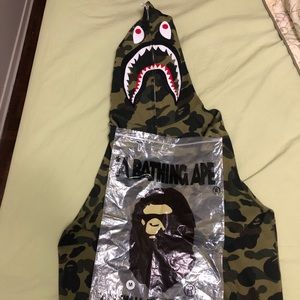 Green Bape Shark Hoodie size medium